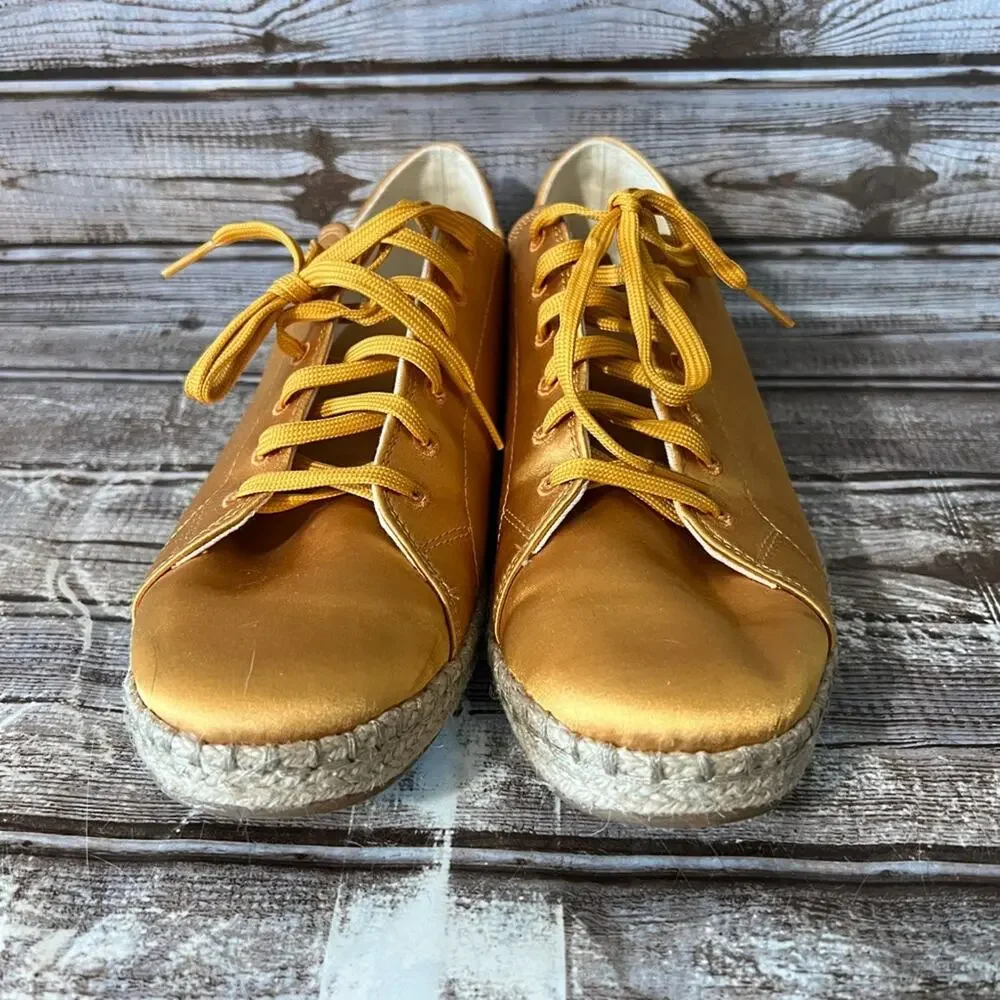 Toms Gold Espadrilles Size 8